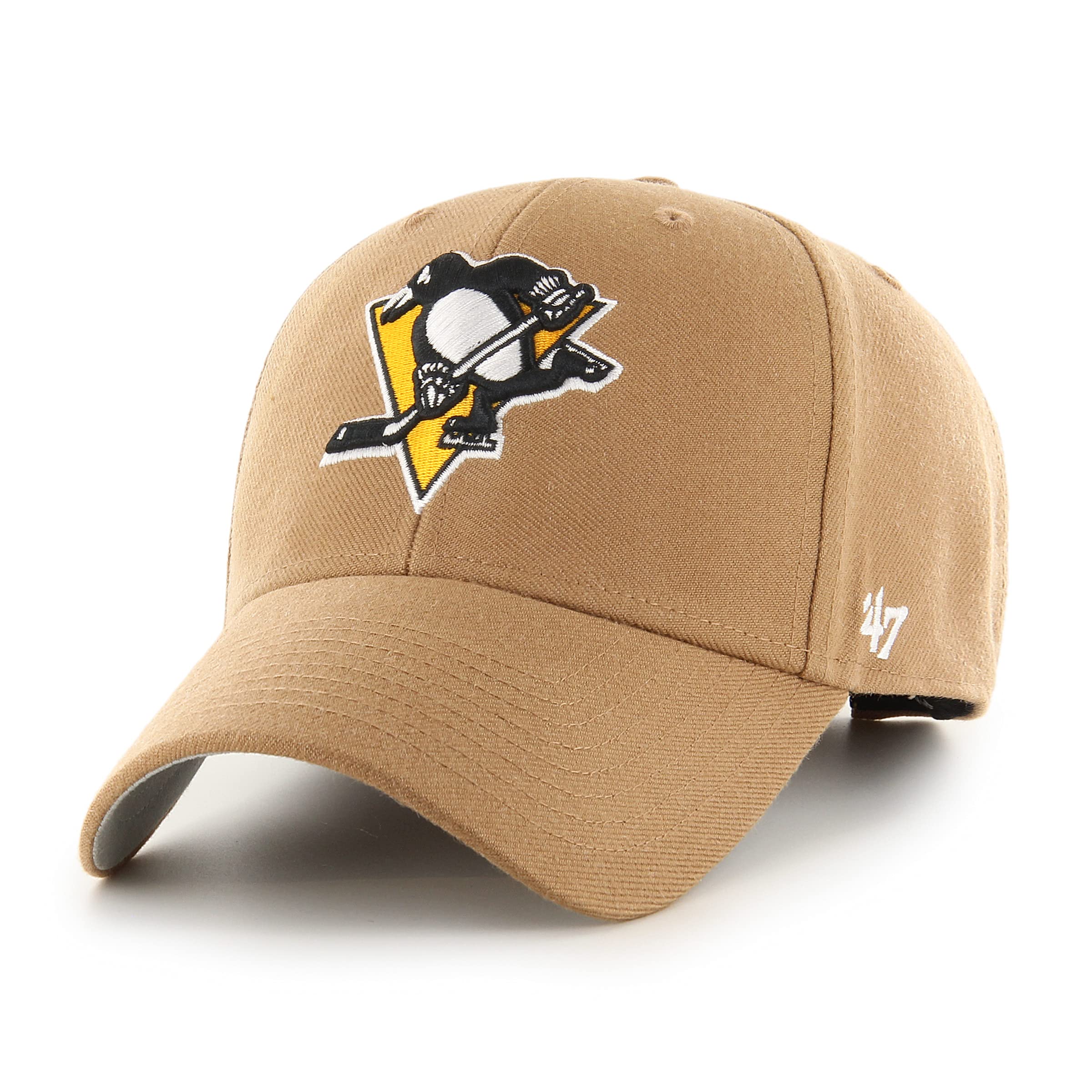 47 Pittsburgh Penguins NHL MVP Unisex Baseball Cap, Adjustable, Team Badge, Tan