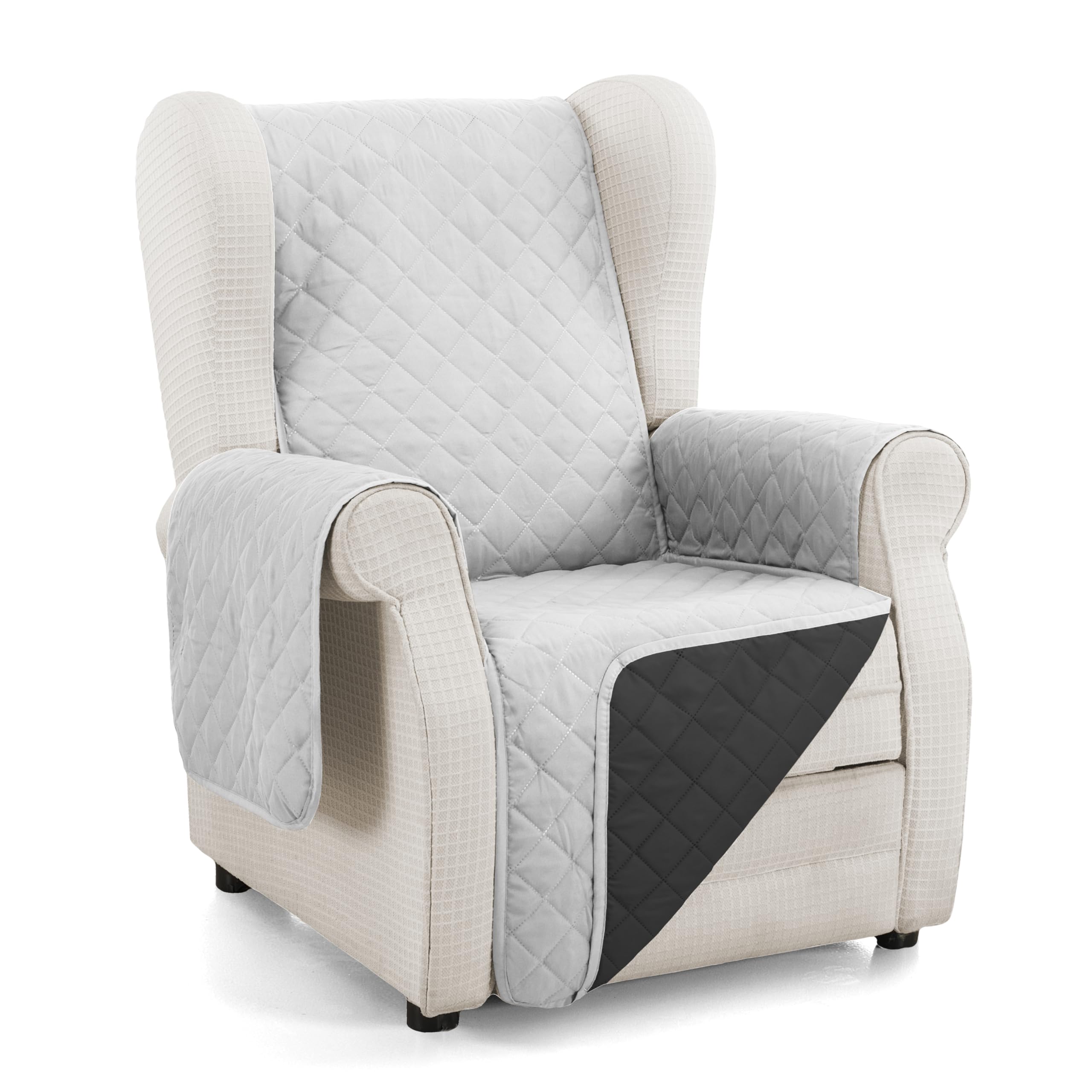 Martina Home 1 Seater Amber Sofa Cover/Relax Grey/Black