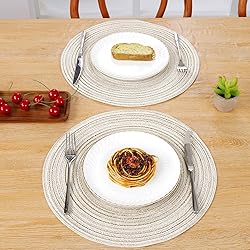 SHACOS Round Braided Placemats Set of 4 Washable