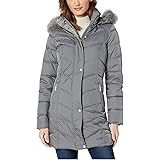 kenneth cole new york hooded puffer coat with faux fur trim