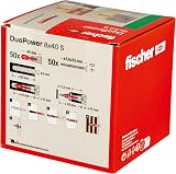fischer DuoPower 8 x 40 S Plug with Screw 50 Pack Concrete Bricks Gypsum view 3