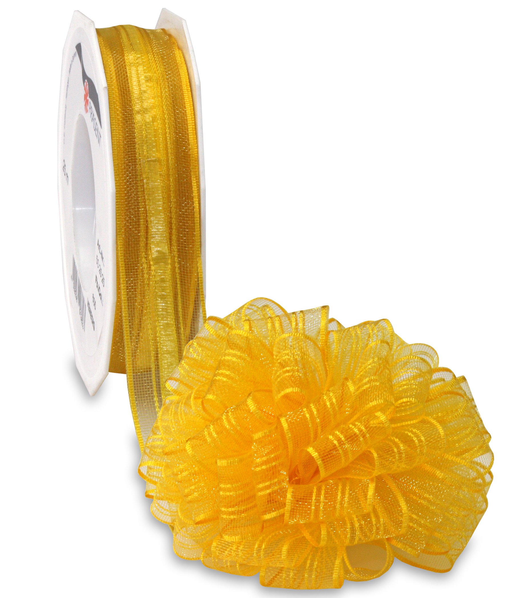 Präsent - Venedig Pull Bow Ribbon Yellow 25 mm width, 25 m length — image 1