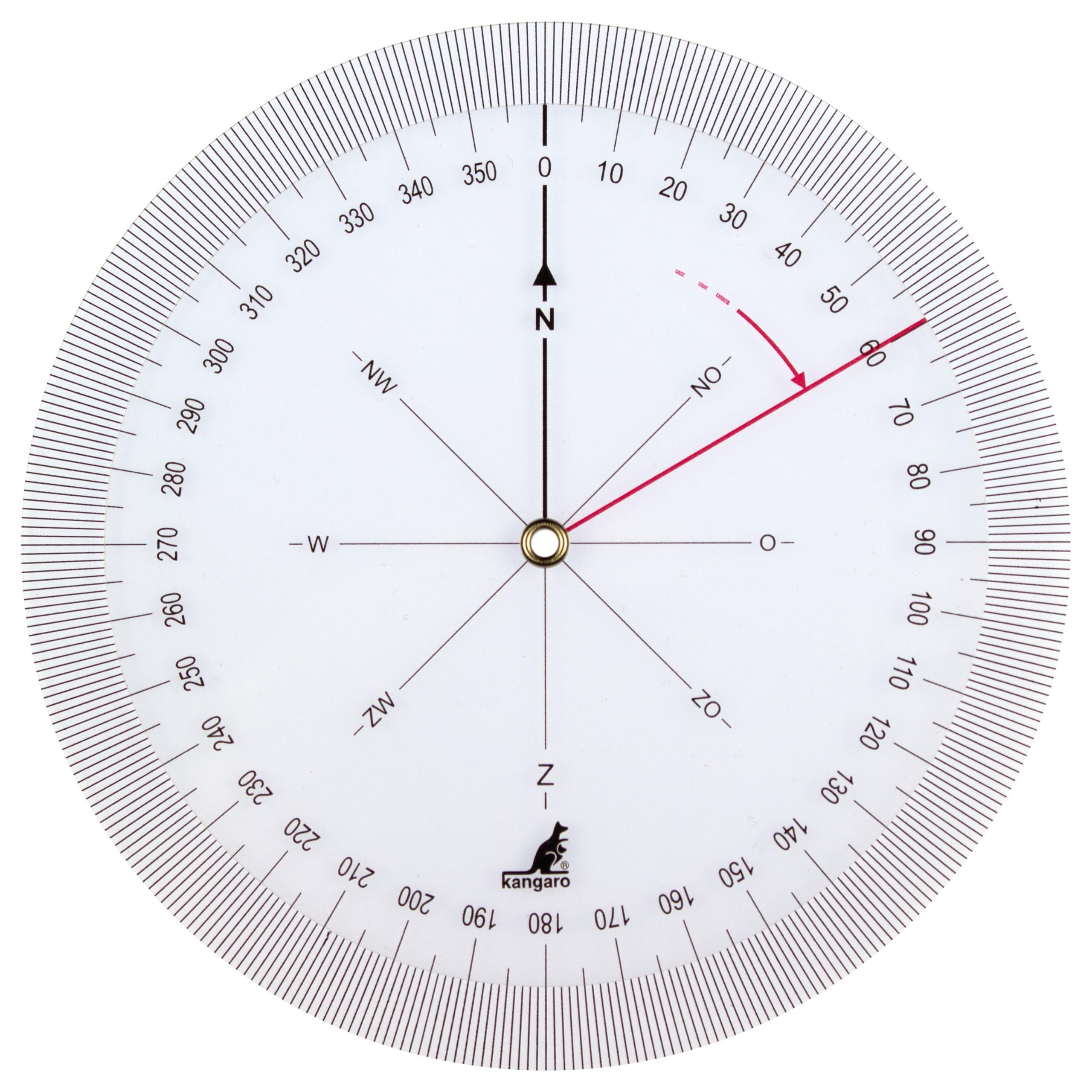 Koershoekmeter Kangaro Kunststof Transparent Diameter 126 mm