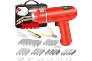 GHGUOLE 200W Cordless Plastic Welder, Plastic Welding Kit with 1200PCS Hot Stapler, USB Rechargeable Plastic Welder Gun with 5000mAh Battery, Plastic Weld Bumper Repair Kit for Most Plastic Repair