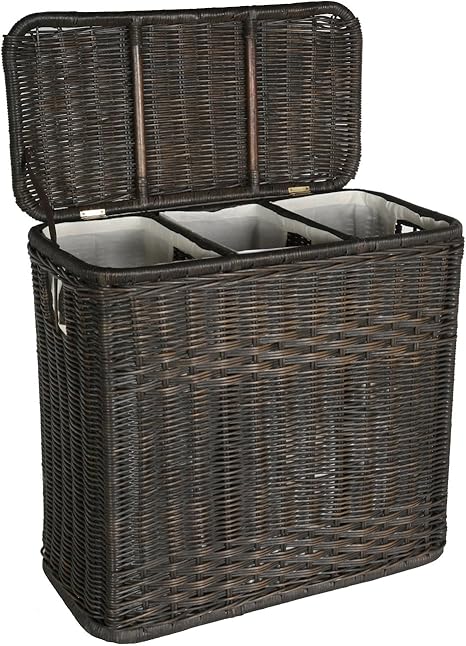 The Basket Lady 3-Compartment Wicker 