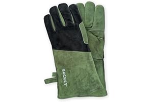 Gozney Heat-Resistant Gloves 14" - Premium Suede Gloves for Pizza Ovens, High-Heat Thermal Protection up to 950°F, Long Gaunt