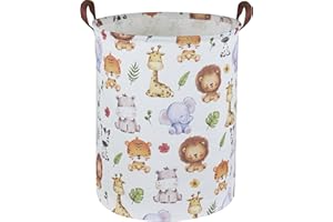 Sanjiaofen Kids Laundry Hamper,Baby Laundry Basket Animal Storage Baskets for Kids Room Decor,Nursery Hamper,Bedroom,Toy Organizer,(Cute Animal)