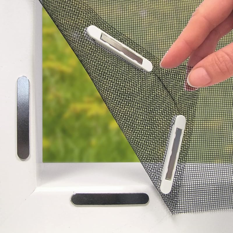 Hoberg Window Fly Screen Magnetic Fastening 16 Magnets Up to 150 x 130 cm