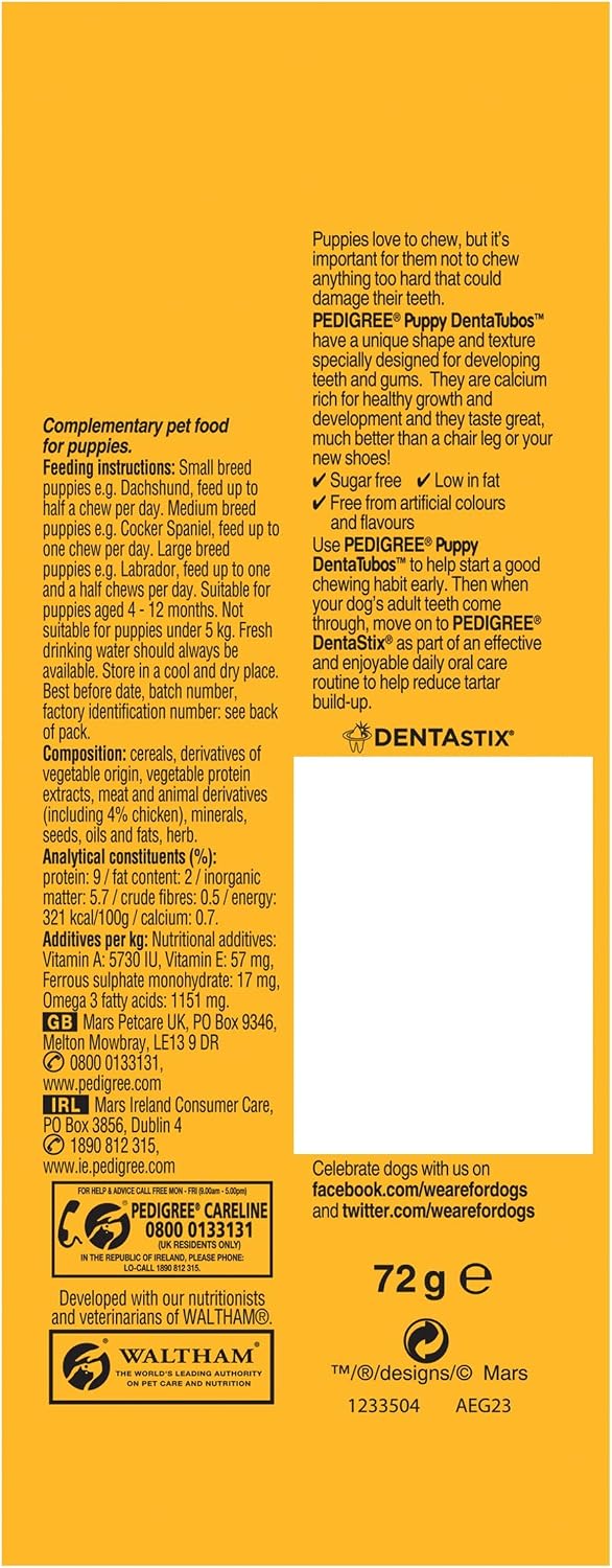 PEDIGREE Puppy Tubo Dog Treats, 72g, Pack of 18, Training Treats for Puppies, 18 count (Pack of 1) - Image 3