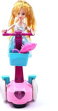 Wembley Toys Cute Fashion Doll Like Barbie Balance Car with Music and Bright Multicolor Lights (4D Light), Battery Required