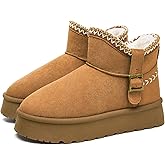 FINIWOR Snow Boots for Women Waterproof, Warm Fur Lined Mini Womens Boots Winter, Fall Ankle Boots Platform Non-slip