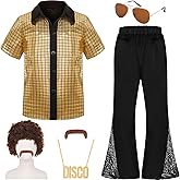 Gorkonpy 70s Outfits for Boys Kids Disco Costume Halloween Party Dress Up