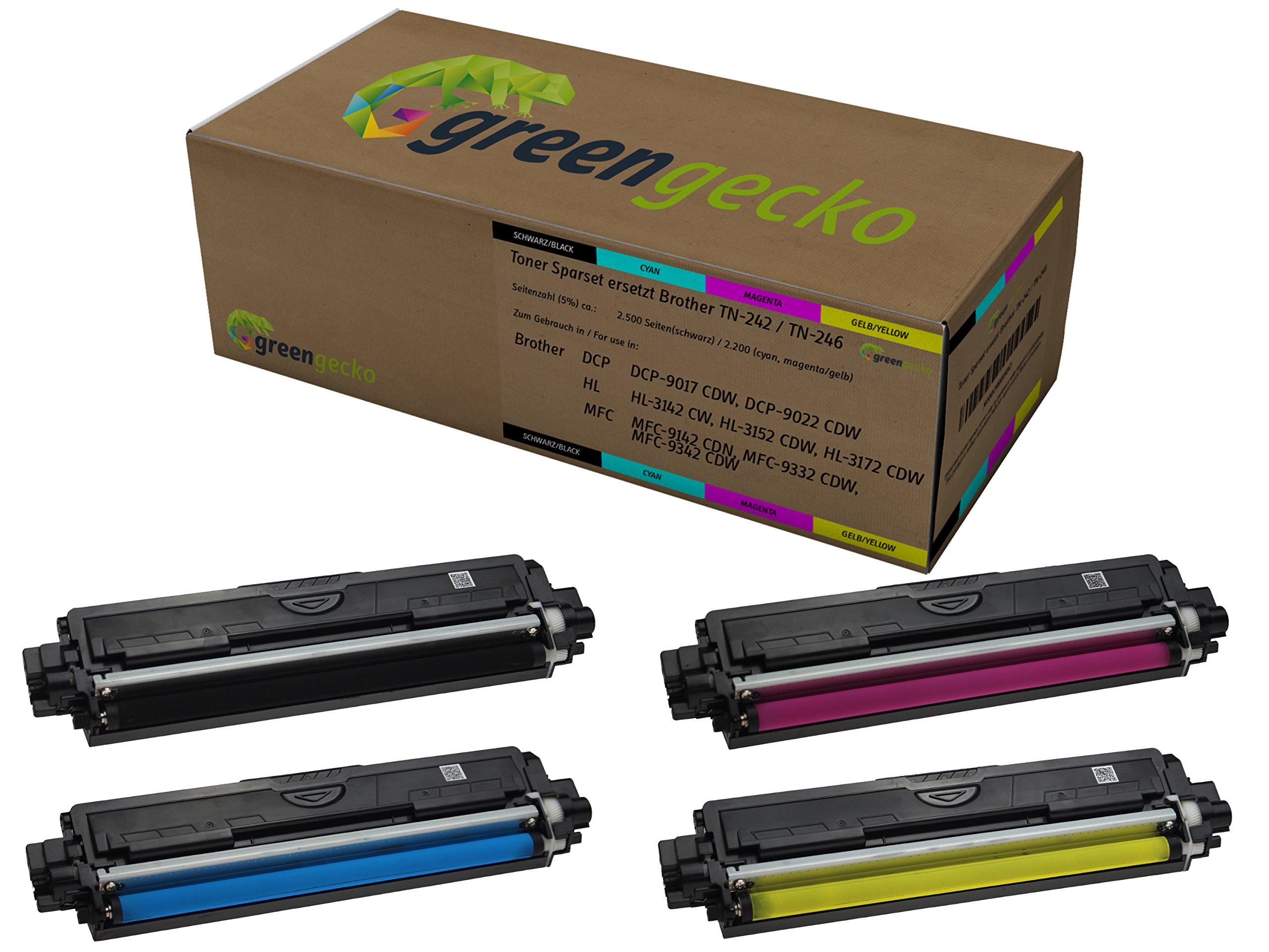 XXL Toner Set replacement Brother TN-242 / TN-246 | for Brother HL-3142cw, DCP-9022cdw, MFC-9142cdn, MFC-9332cdw, MFC-9342cdw / cartridges black, cyan, magenta, yellow