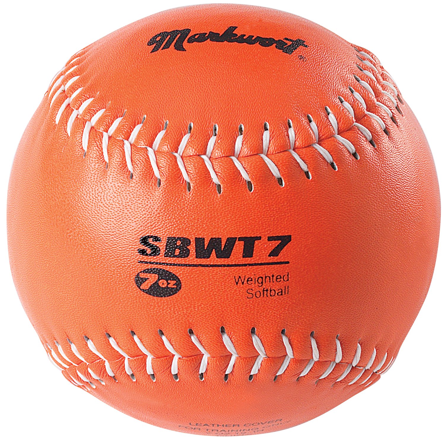 Markwort Weighted 12-Inch Softball-Leather Cover, Orange