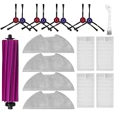 18 Pack Replacement Parts for Eureka E10S / E20 Plus Robot Vacuum Cleaner | 1 Main Roller Brush, 8 Side Brushes, 4 Filters, 4
