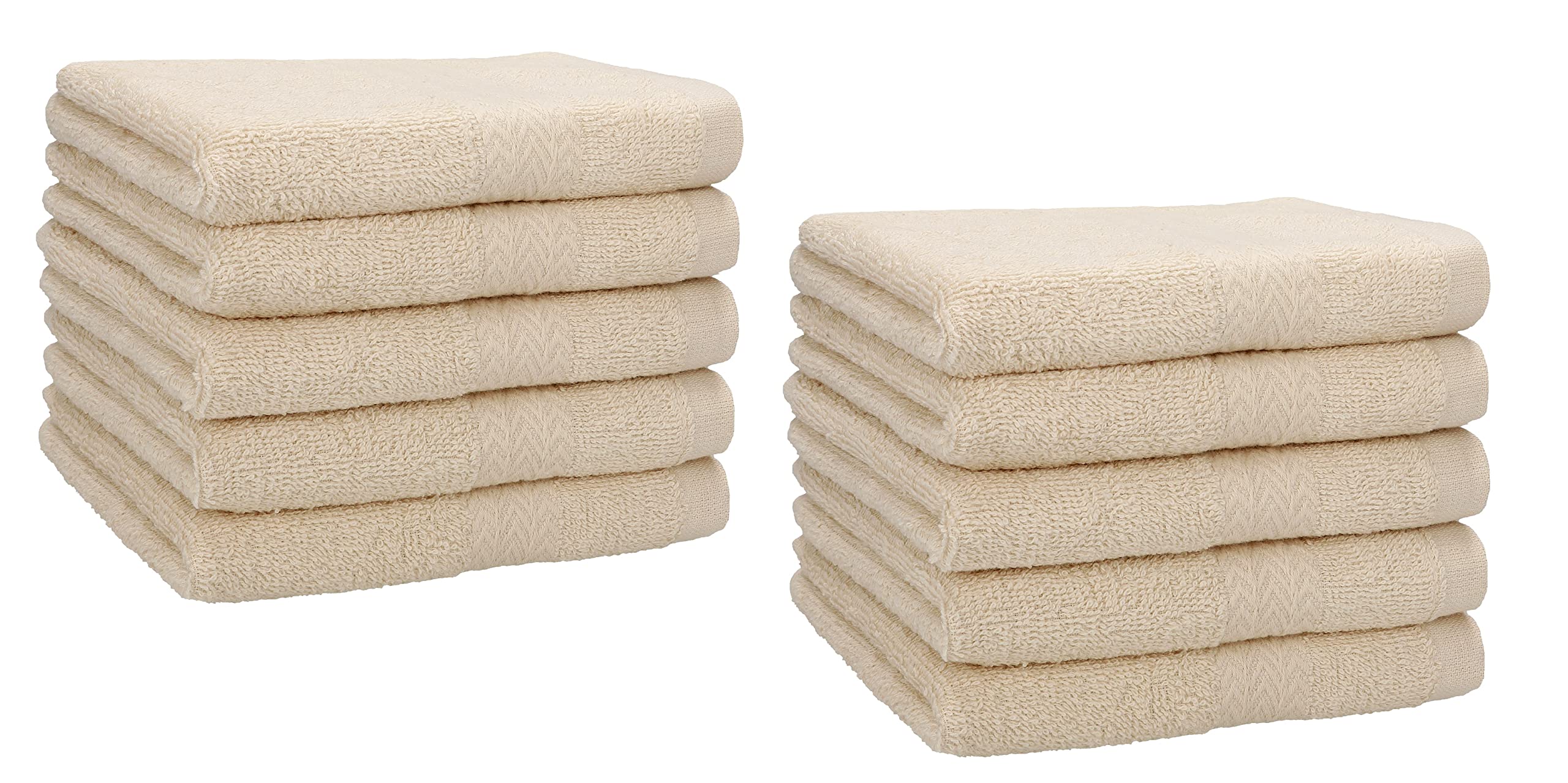 Betz PREMIUM Guest Towel Set - 10 Piece Face Towel Set - Hand Towel Set - Hand Towels - 30 x 50cm sand