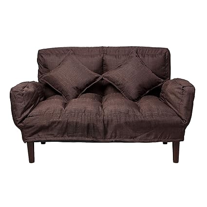 Uberlyfe Love Seat Cotton Fabric Two Seater Sofa Living Room
