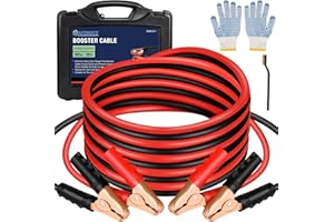 SAFEMATE 4/0 Guage 20 Ft 3000A Heavy Duty Booster Cables, Transfers Higher Voltage Than 2/0, 0, 2~12 Gauge Jumper Cables, For Heavy Duty Automotive to Jump Starting Dead or Weak Batteries