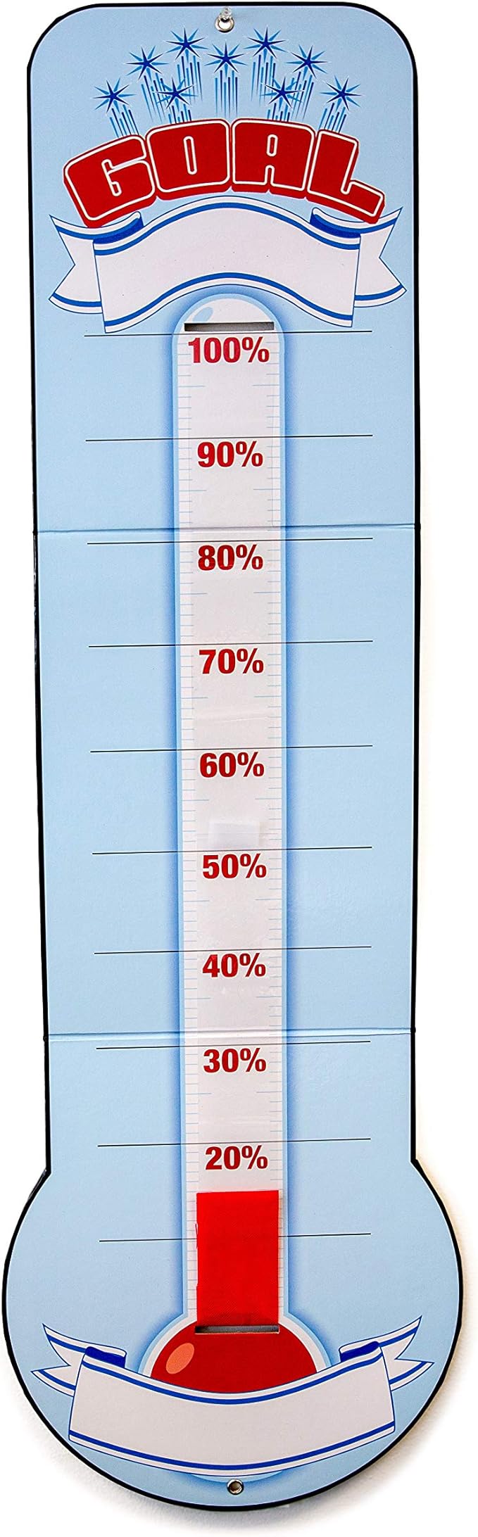 BigMouth Inc Goal Setting Thermometer Chart Reusable Dry Erase Goal