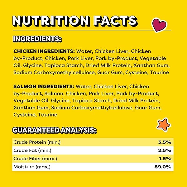 TEMPTATIONS CREAMY PUREE SQUEEZABLE LICKABLE CAT TREATS, WET CAT TREATS WITH SALMON AND CHICKEN VARIETY PACK, 0.42 OZ. TUBES, 16 COUNT