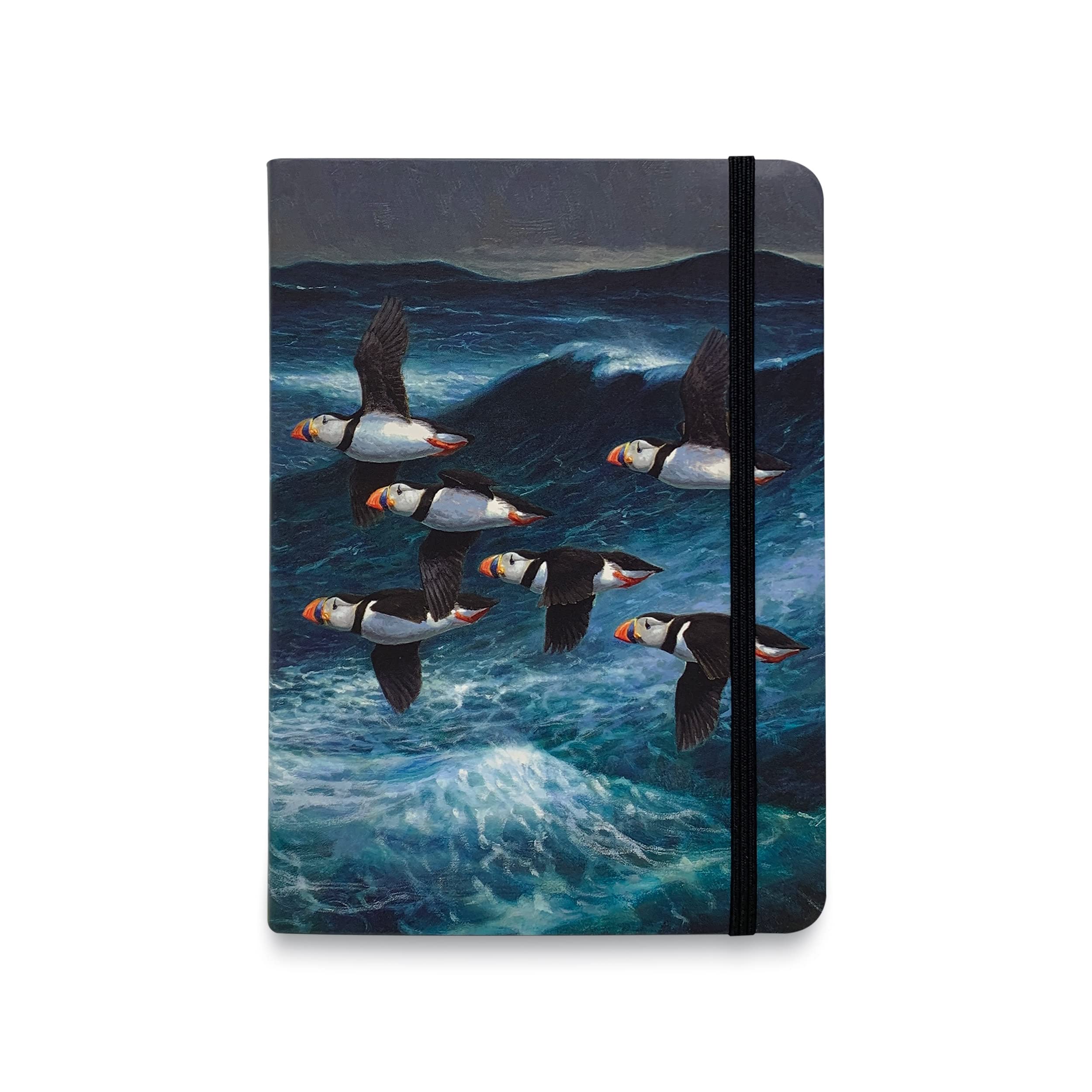 Puffins in Flight Flexible Pocket Notebook by Julian Friers - Memo Writing Pad - Stationery