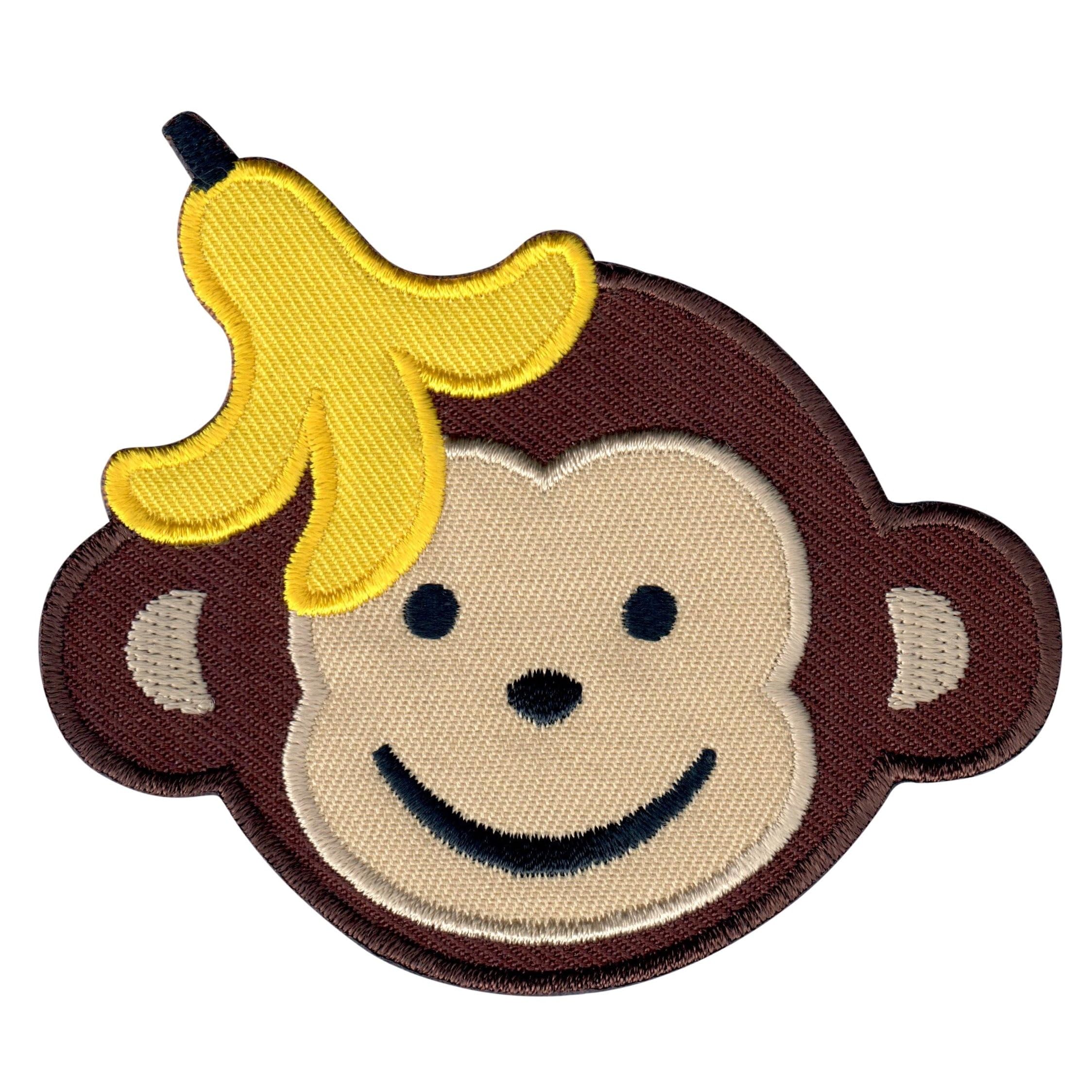 PatchMommy Monkey Iron-On Patch - Premium Embroidered, Washable - 3" x 3.5" - Durable Applique for Jackets & Backpacks