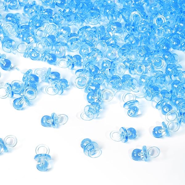 Mini Blue Pacifiers Plastic Pacifier Decorations 200 Mini Plastic Pacifiers - Baby Shower ...
