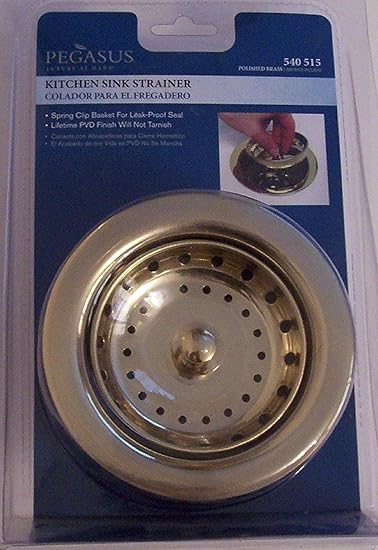Polished Brass Kitchen Sink Strainer Spring Clip Basket For Leak