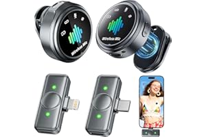 LID LIRDDY Mini Microphone for iPhone: Wireless Lavalier Microphone for Android - Noise Canceling Magnetic Clip Lapel Mic - Vlogging Recording & Pro Video for Content Creators