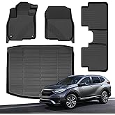 Floor Mats & Trunk Mat for Honda CR-V 2017-2022 (Deck in Lower Position), All Weather Protection TPE Anti-Slip Custom Fit CRV EX/EX-L/LX/Touring/Special Edition Car Full Mats Accessories