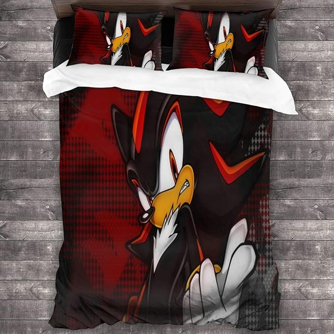 Tangsjt 3 Piece Bedding Set 86”x70，Shadow The Hedgehog