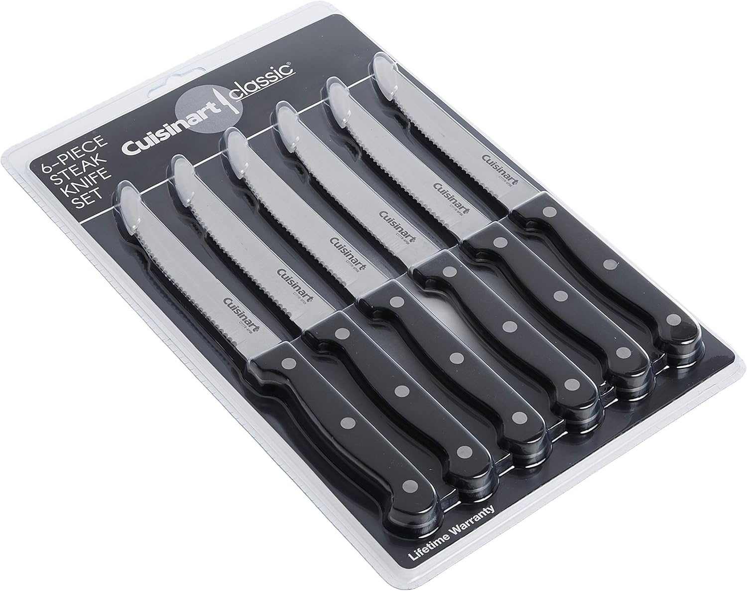 Cuisinart C77TR-6PSK Triple Rivet Collection 6-Piece Steak Knife Set, Black: Kitchen & Dining
