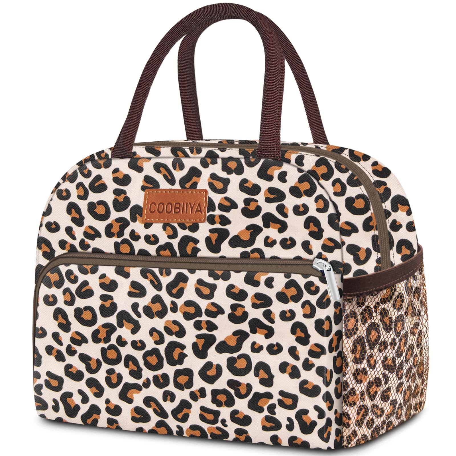 Photo 1 of Coobiiya Lunch Bag box for Women, Small Cute Leakproof Lunch Pail Large Capacity Reusable Insulated Cooler Lunch Container for Work/Office/Picnic/Beach - leopard