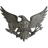 Linton Arts 15.2in 3.79lb Patriotic Cast Iron American Eagle Wall Decor | Cast iron eagle wall decor, American eagle statue; outdoor wall decor, door frame decor &amp; eagles wall decor for patio, door