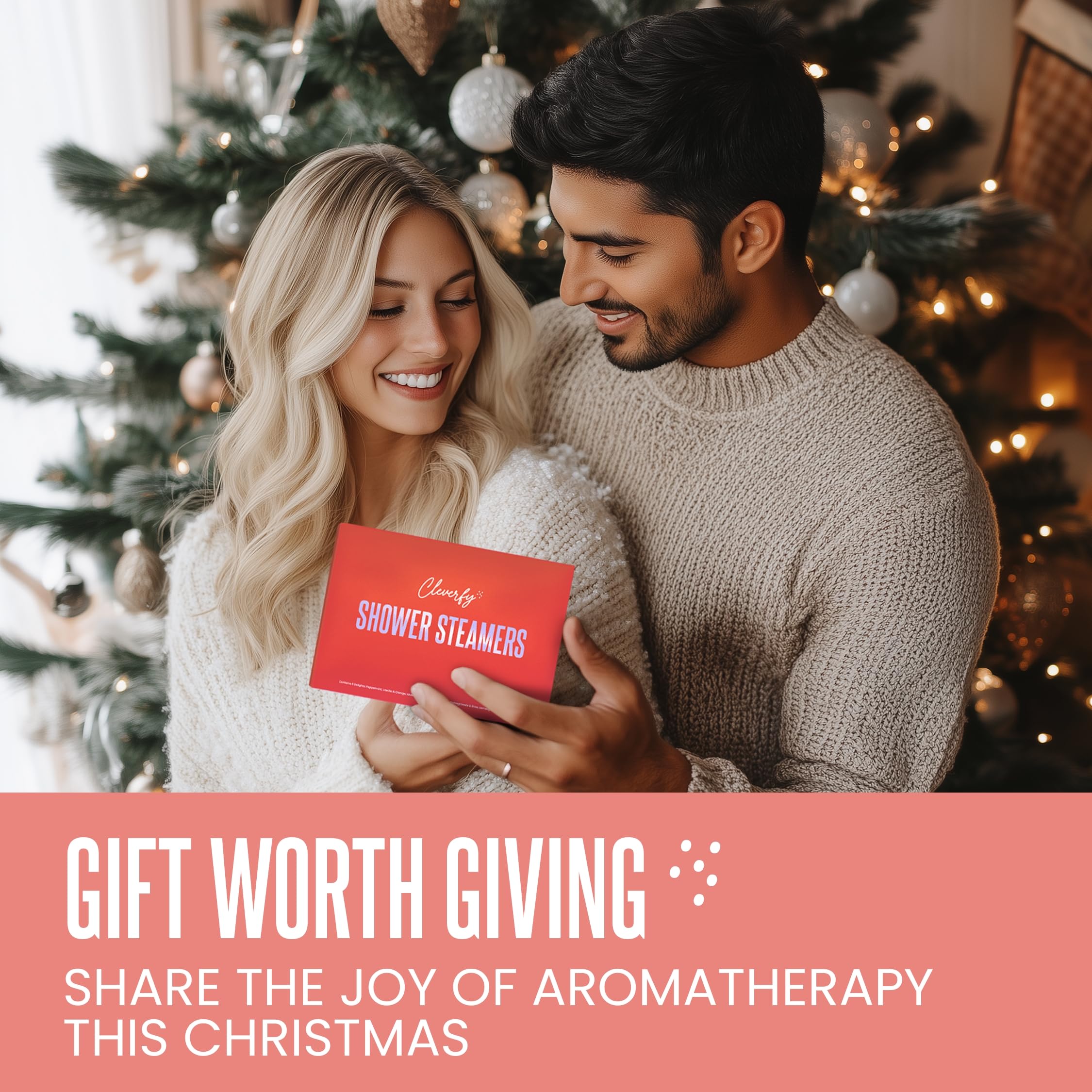 Cleverfy Shower Steamers Aromatherapy – Stocking Stuffers for Teen Girls, Women and Wife – Christmas Gifts for Teens and Women – White Elephant Gifts for Adults – 6 Tablets