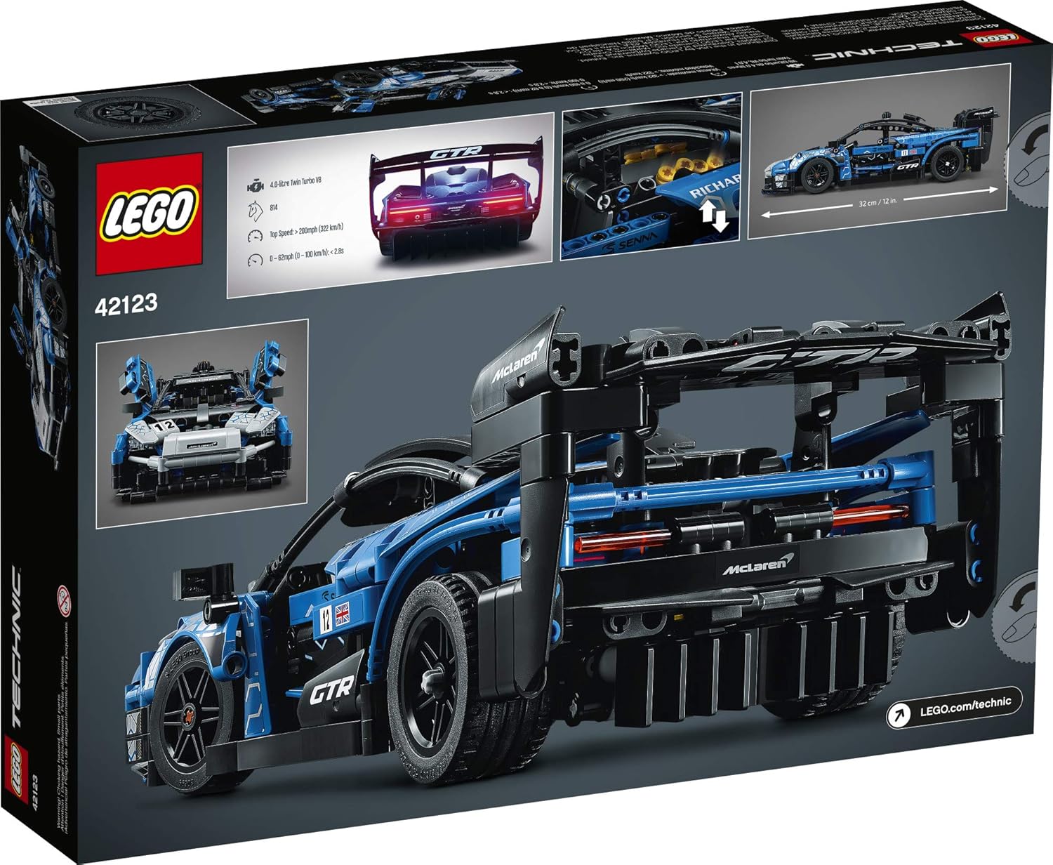 LEGO Technic McLaren Senna GTR 42123 Toy Car Model Building Kit; Build and Display an Authentic McLaren Supercar, New 2021 (830 Pieces): Toys & Games