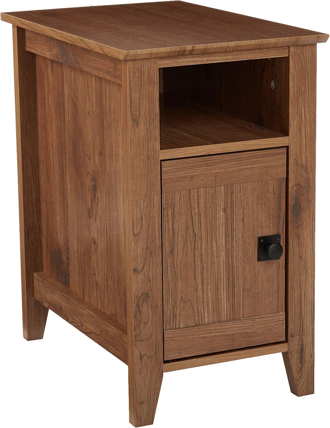 AmazonBasics Traditional End Table/Nightstand with Cabinet, Cherry