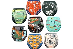 MooMoo Baby 8 Packs Potty Training Pants Cotton Absorbent Training Underwear for Toddler Boy and Girls 2T-9T