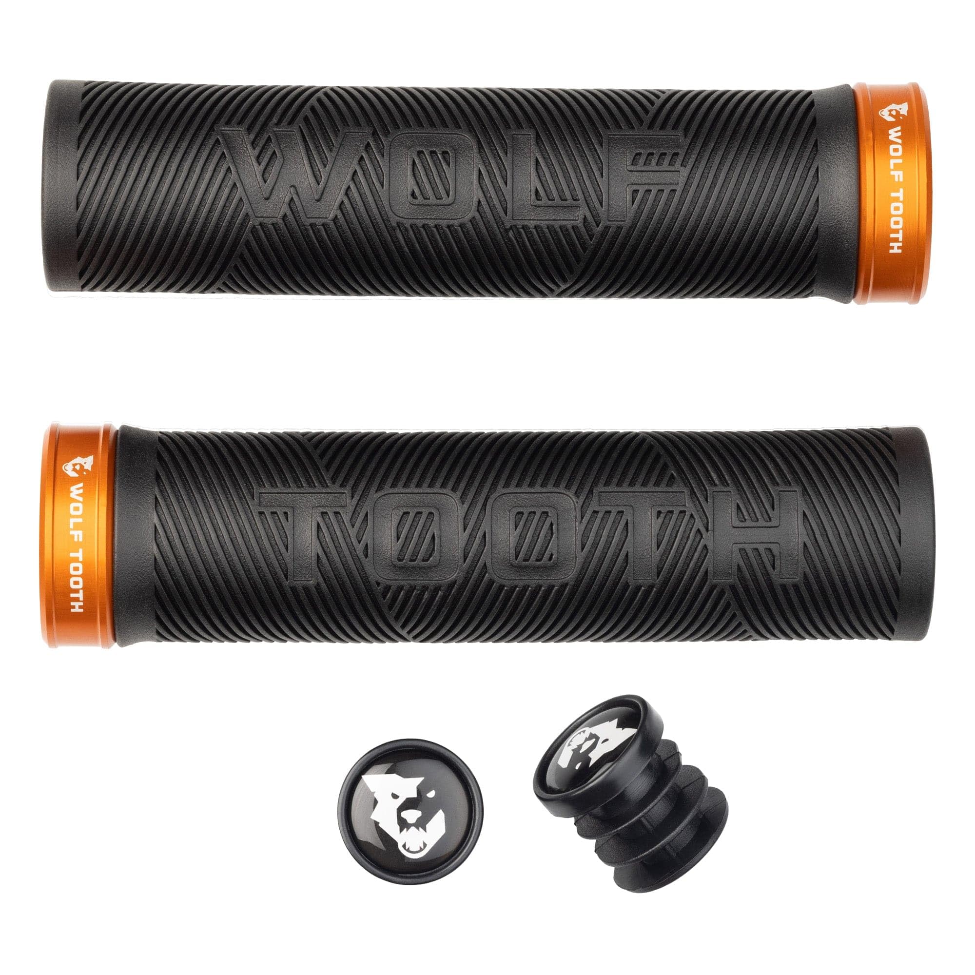Wolf Tooth | Lock-On Echo Grip Black Grip with Red Collar | Bike Accessories Custom Parts Precision Engineered