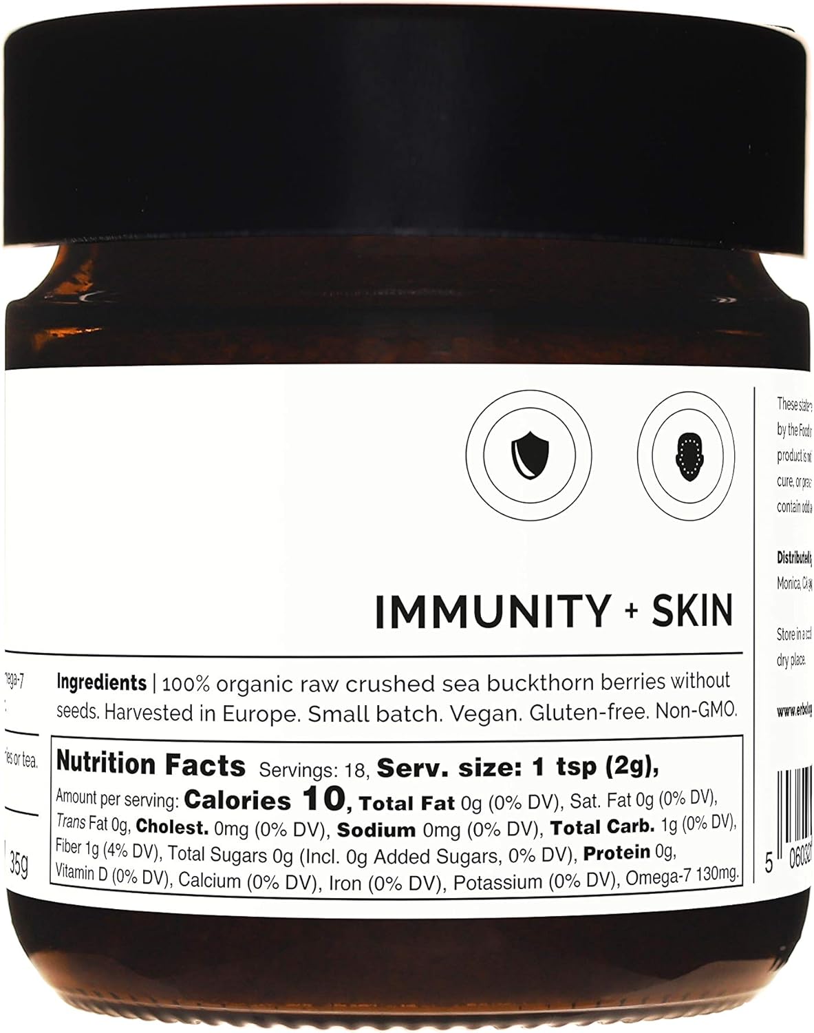 Erbology Organic Sea Buckthorn Powder 50g, 50 Servings, Skin Health and Immunity Support, Rich in Omega-7 (6.5%) - Image 4