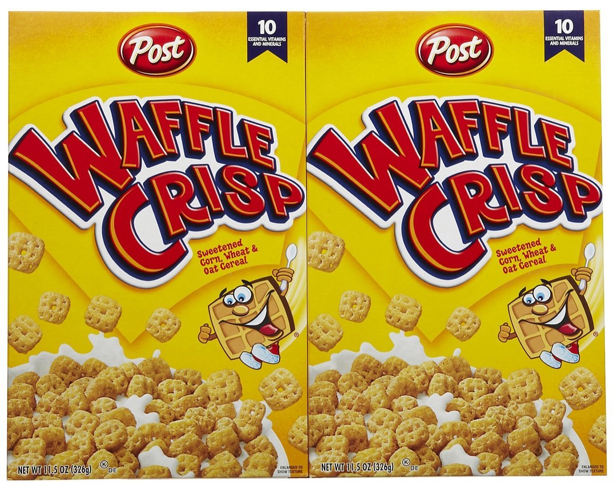 Waffle Crisp Cereal 11.05 oz Post 2 Boxes Post Cereal New 22.1 Ounces
