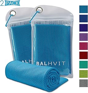 Balhvit 2 Pack Instant Relief Cooling Towel for Neck, Ice Towel, Microfiber Towel, Chilly Headband Bandana Scarf, Cool Cold Towels for Men/Women, Yoga, Sport, Running, Gym, Workout, Hiking