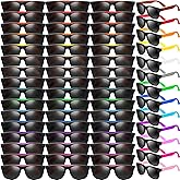 60 Pack Neon Sunglasses - 10 Colors, 80's Style Novelty Sunglasses for Classroom Prize, Goody Bag Filler, Birthday Party, Kids to Adults