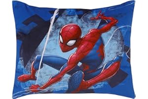 NOJO Marvel Spiderman to the Rescue Blue and Red Plush Toddler Pillow