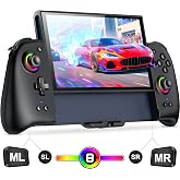 Gammeefy JC400 Gen 2 Switch 2 Controller with Hall Effect Joysticks | Enhanced Grip | Switch 2 Handheld Controller Replacement Switch 2 Pro Controller | 8 Color RGB Lighting, Turbo, Macros, Black