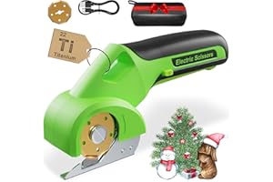 VIRSIN 4V 2000mAh Cordless Cardboard Cutter, Electric Box Cutter for Cardboard with 2 Titanium Blades, LED & Safety Lock, Rotary Cutter for Fabric, Stocking Stuffers Gifts for Men Women - Grass Green
