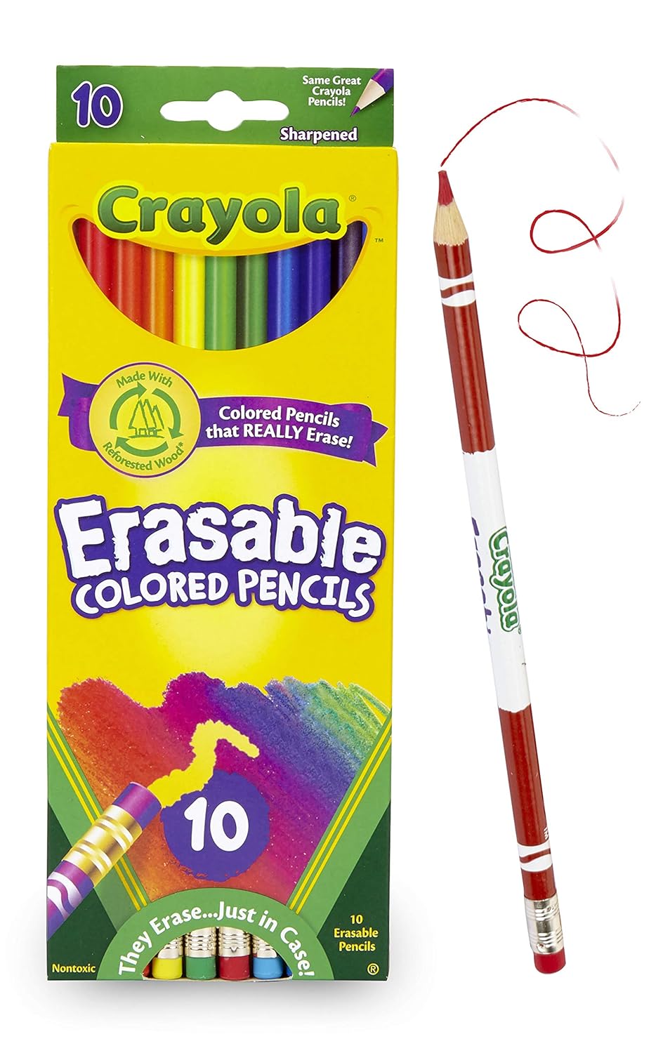 Crayola 071662044107 684410 Erasable Colored Pencils 10 Count