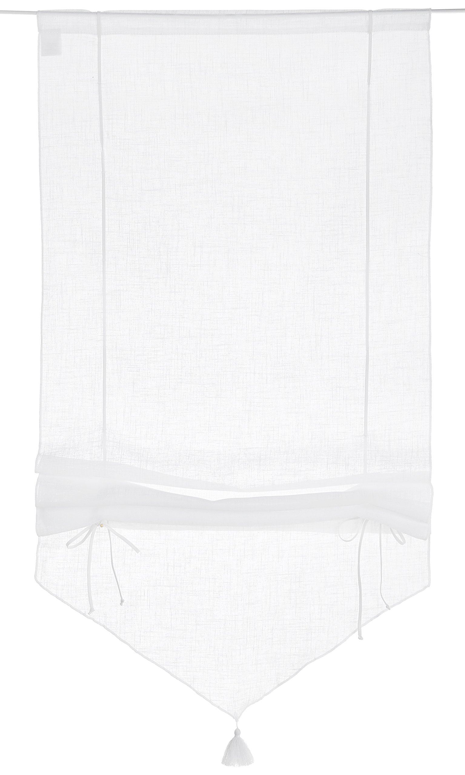 LINDER 0171/10/338 Adjustable Tapered Blind Linen Look Rod Pocket White 58X165 — image 1