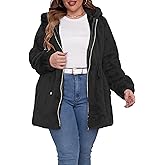 Geschallino Women's Faux Fur Coat Fleece Reversible Sherpa Fuzzy Winter Puffer Jacket (Available in Plus Size)