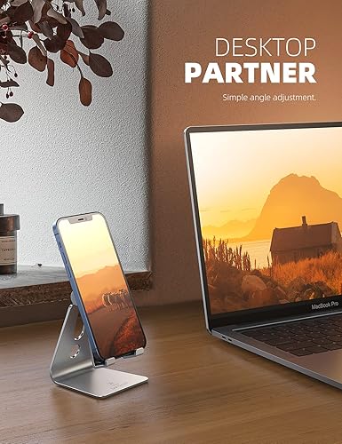 Lamicall Adjustable Cell Phone Stand, Desk Phone Holder, Cradle